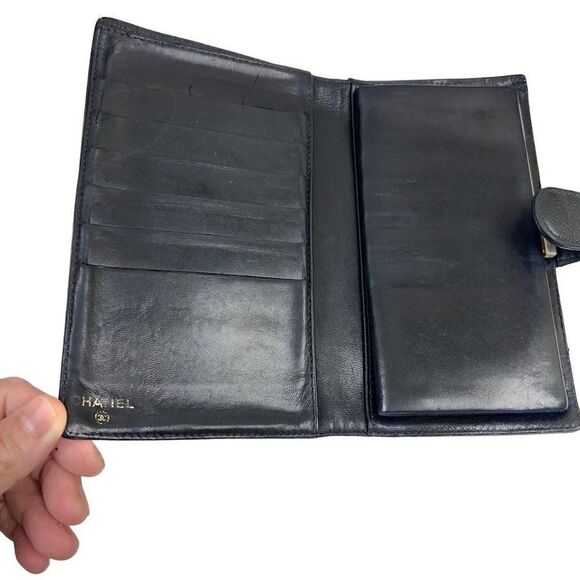 Chanel Black Caviar Leather CC Logo Long Wallet - Picture 12 of 13